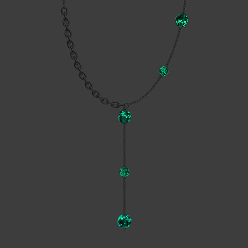 Indigo | Silber | Firefly Glas Kaskaden Doppelanhänger